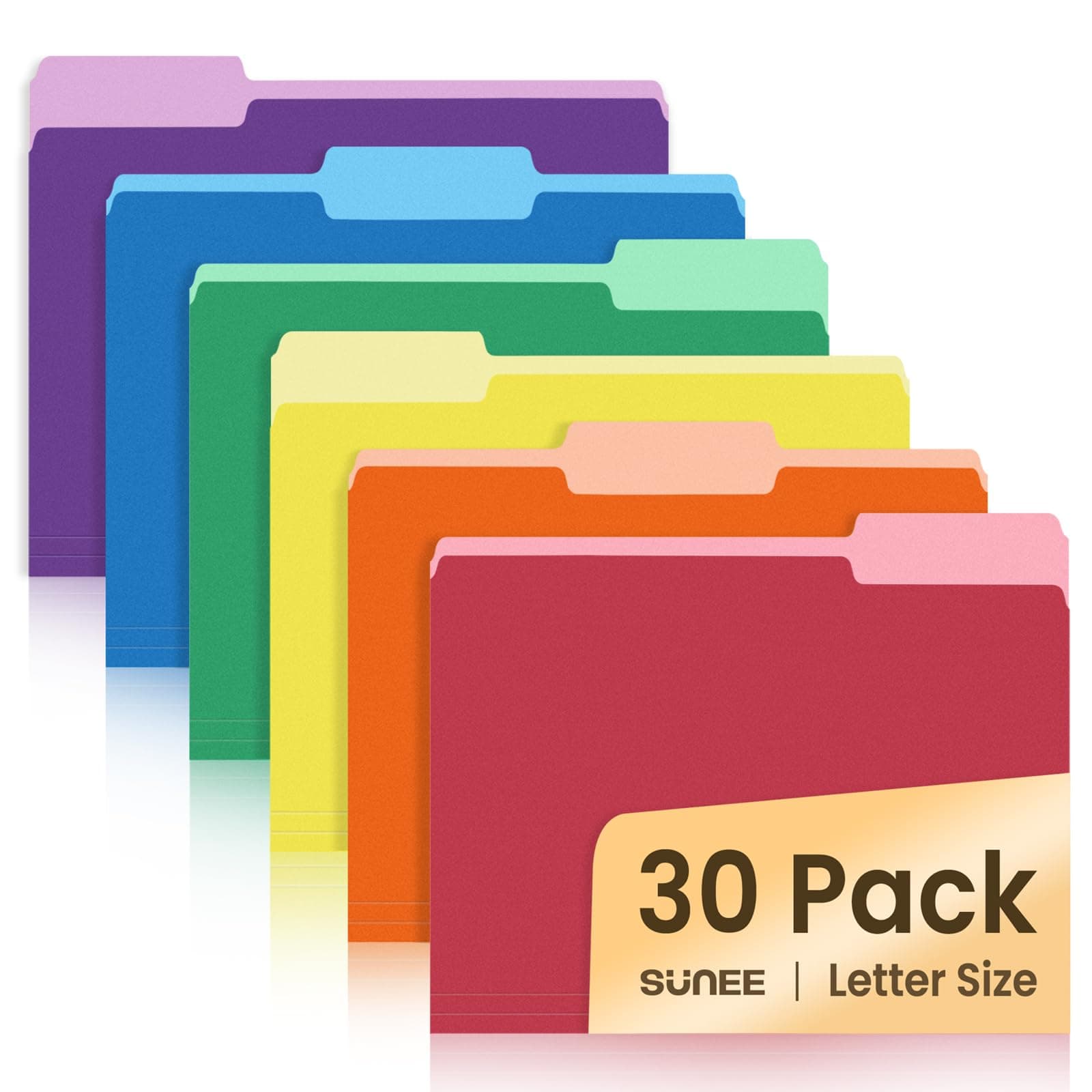 File Folders, 30 Pack Manilla Folders 8.5 x 11, Colored File Folders Home Office School Supplies for Documents Files Paper, 6 Assorted Colors