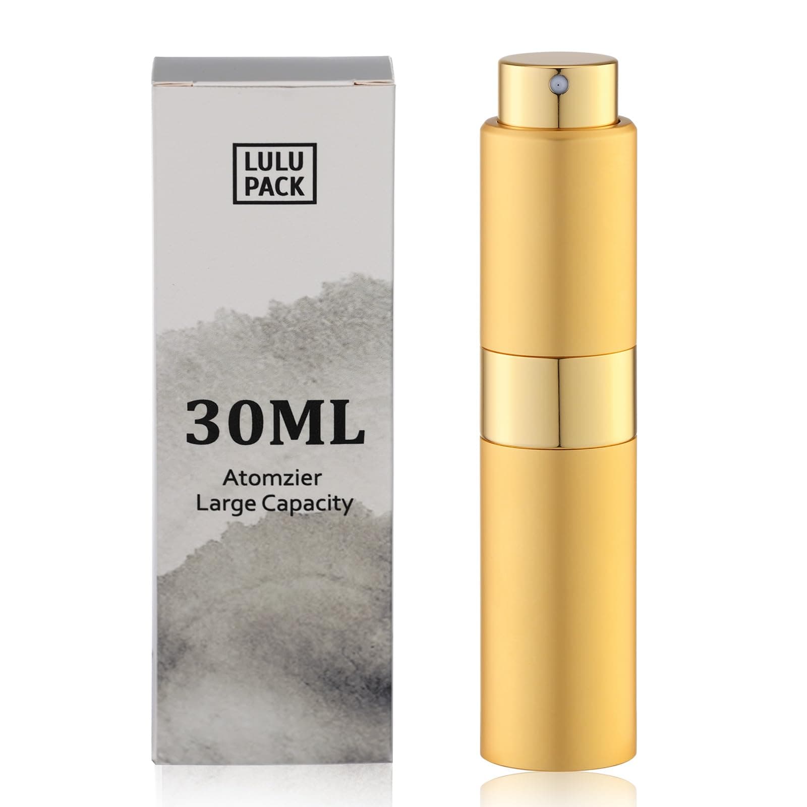 Perfume Atomizer Refillable Travel Bottle: Cologne Portable Sprayer for Men - Mini Spray Empty for Refill - 1oz Large Size Gold