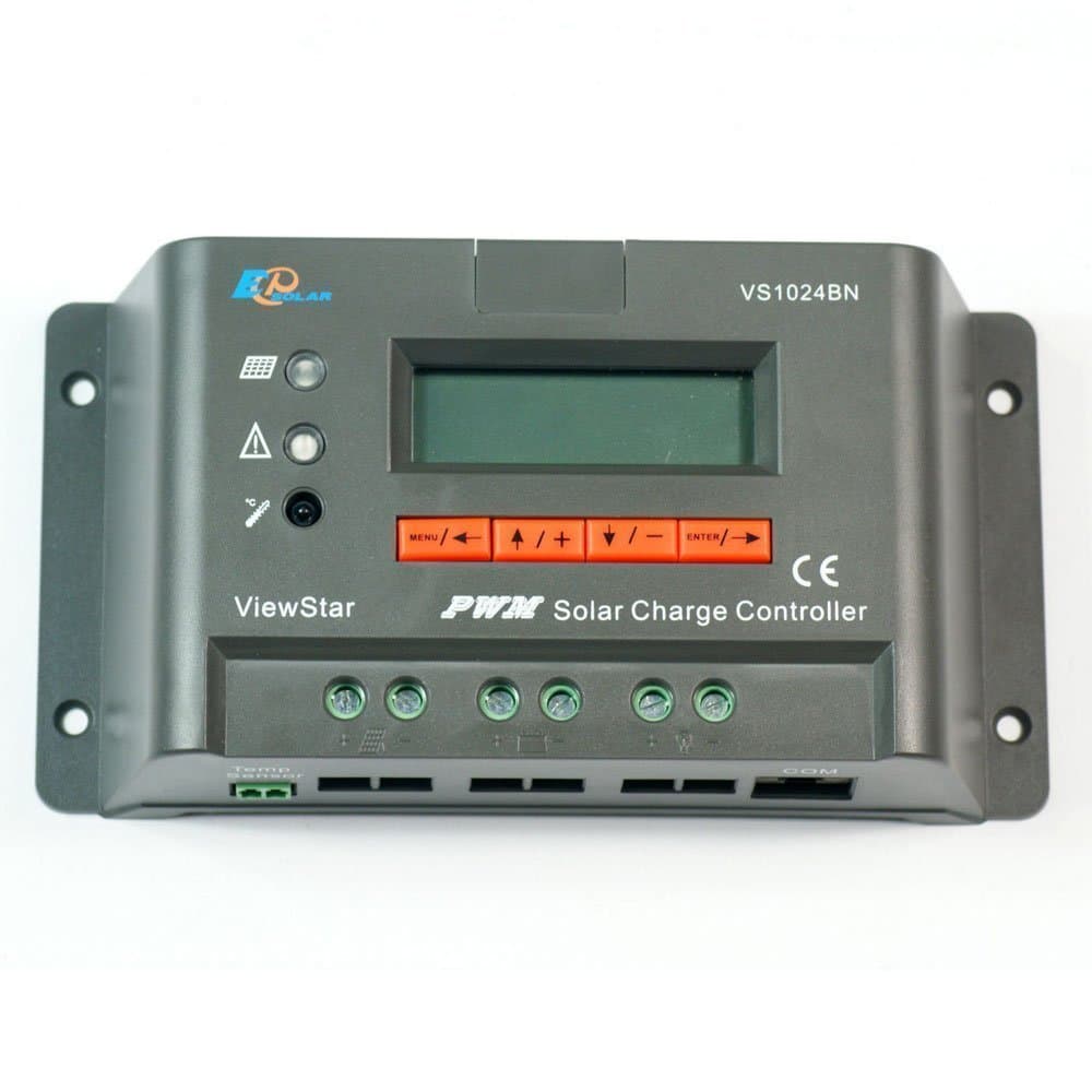 Viewstar VS1024BN PWM Solar Charge Controller 10A 12/24V with LCD Display for Solar Battery Charging