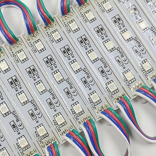 Generic 20pcs LED 5050 3 LED Module 12V Waterproof RGB Color Changeable Led Modules Lighting for Backlight Sign, Multicolor