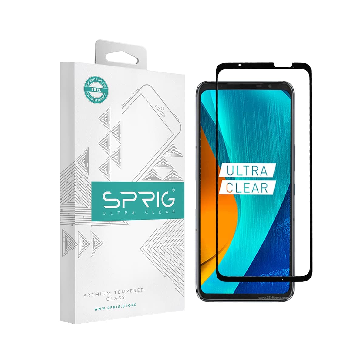 SPRIG Full Cover Tempered Glass Screen Protector for Asus ROG Phone 7 Ultimate (Black)