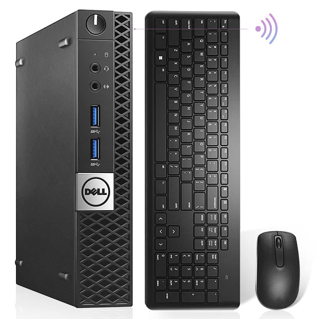 Dell Optiplex 7040 Micro Computer, Intel Core i7-6700T, 32GB RAM, Windows 11 Pro, 2 x 4K Monitor Support, WiFi 6E, Bluetooth 5.2 (Renewed)