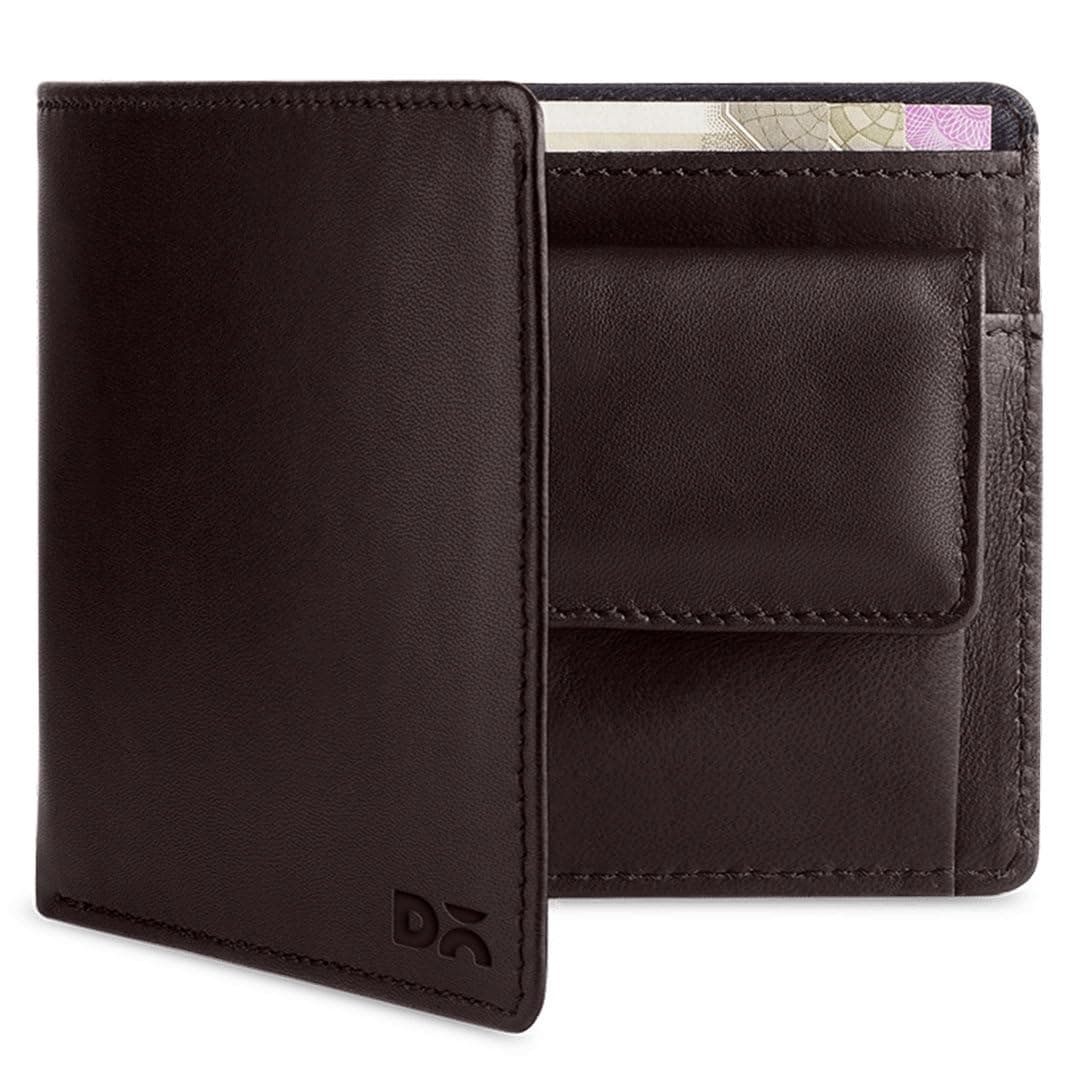 DailyObjects Classic Bifold Wallet for Men | Genuine Leather Material | Holds up to 8 Credit/Debit/ATM Cards | Slim & Easy to Fit | Coin Pocket with Button Closure | Handcrafted Money Purse