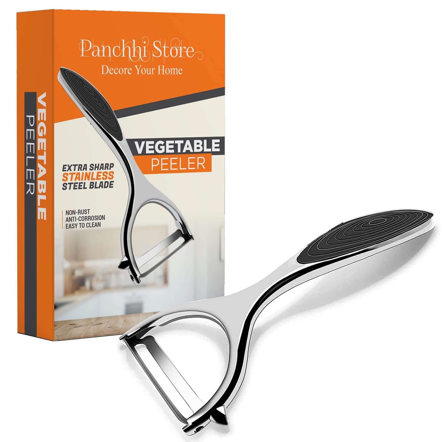 Panchhi Store Vegetable and Fruit Peeler Multipurpose Use for Kitchen Stainless Steel Blades Set of 2