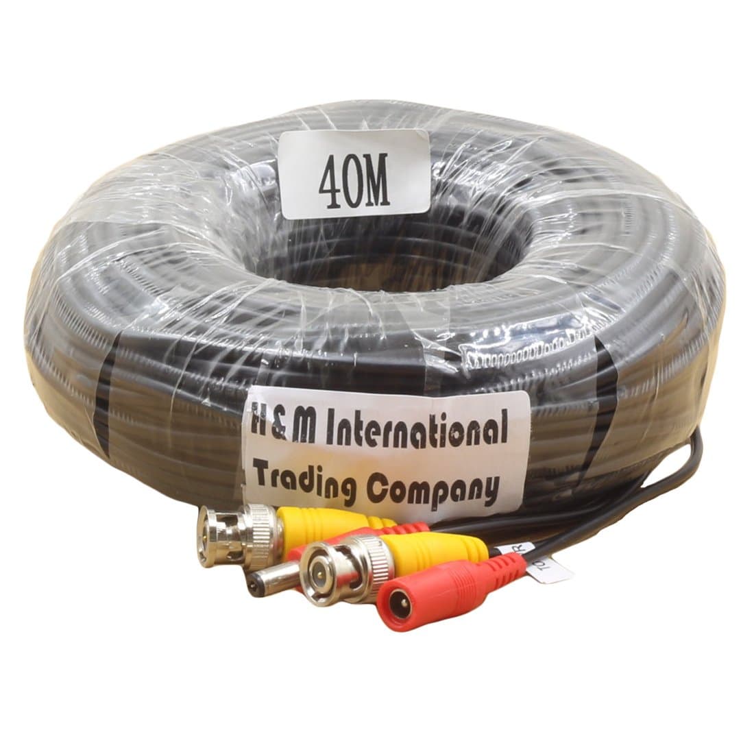 Generic BNC Video and DC Power Extension Cable/lead with Connector for Surveillance Cameras/CCTV Security Camera Connector 40m