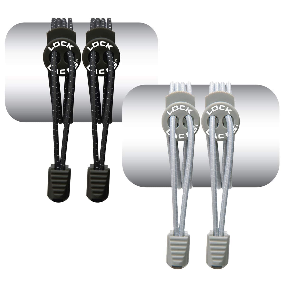 Lock Laces Elastic No Tie Shoe Laces (Multipacks) One Size Fits All, for Kids and Adults, Elastic No Tie Shoe Laces