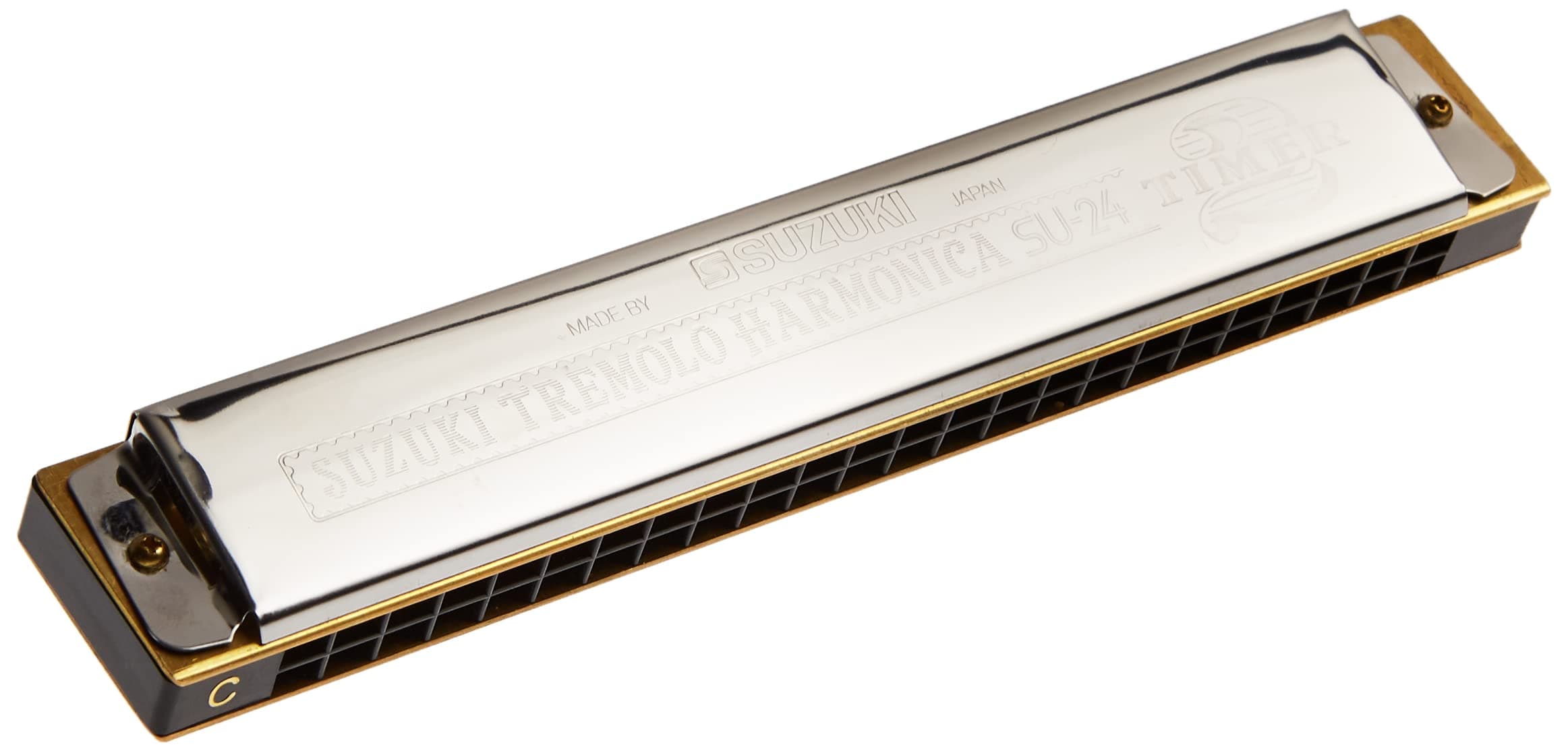 24-hole Tremolo Harmonica SU-24 Two-Timer - key of C Silver