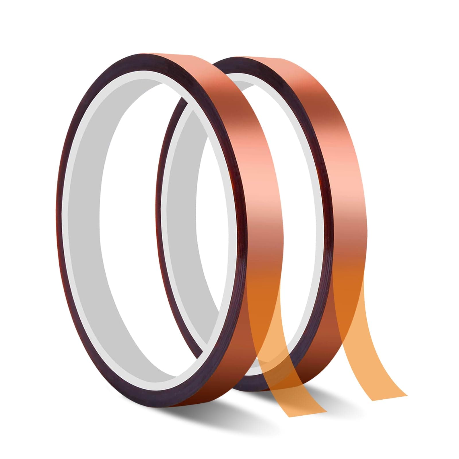 KitchenRaku 2 Rolls Polyimide High Temperature Tape 10mm×33m/108ft, Heat Resistant Strong Adhesion Tape for Sublimation Heat Transfer Printing 3D Printer, Soldering, Electronic Applications