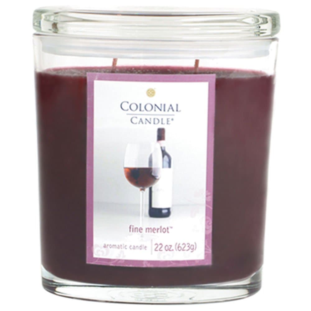 Colonial Candle Fine Merlot 22 oz Scented Oval Jar Candle
