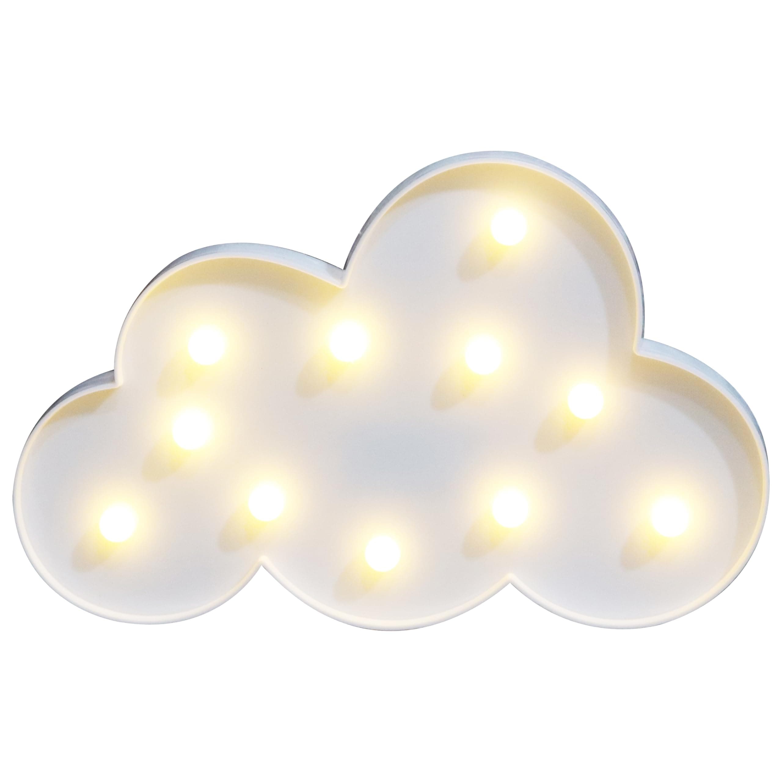 White LED Cloud Marquee Signs, Light Up Cloud Decorative Signs Hanging Hole Nursery Room Night Light for Baby Shower, Party Supply, Christmas Decor-White