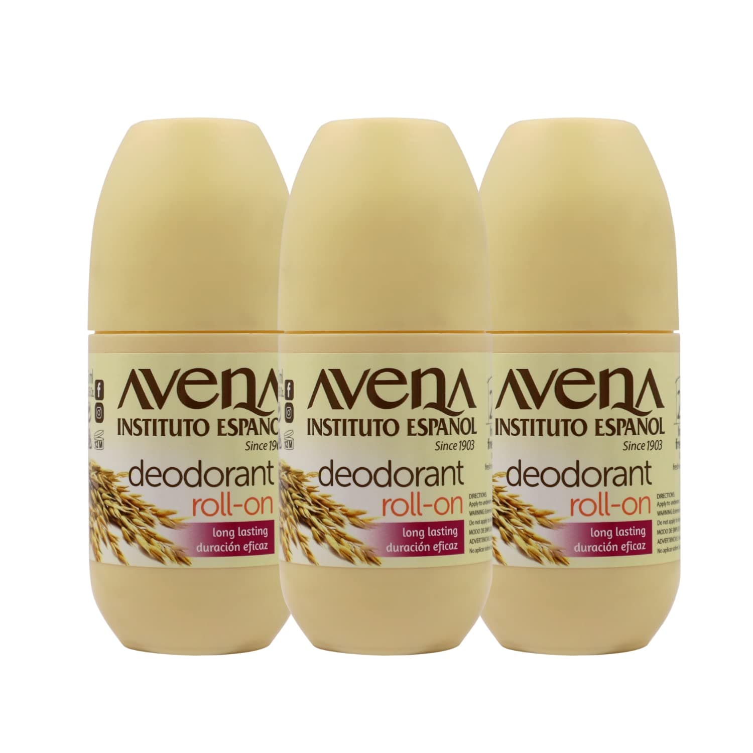 Deodorant Roll-On, 3 pack, 2.5 Oz each, 3 Bottles