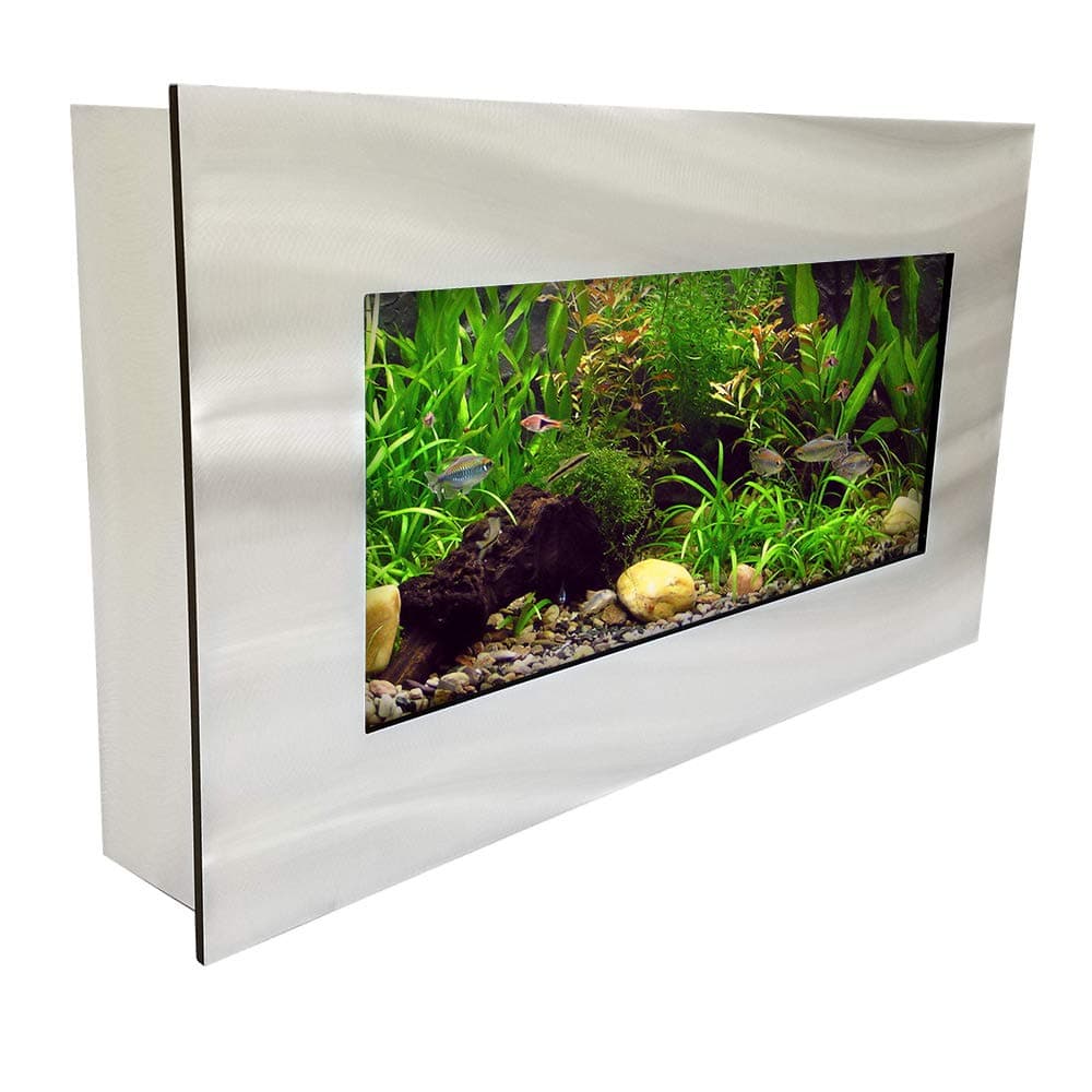 AA-MINIVIEW-BSILVER 2.0 Wall Mounted Aquarium, Brushed Silver
