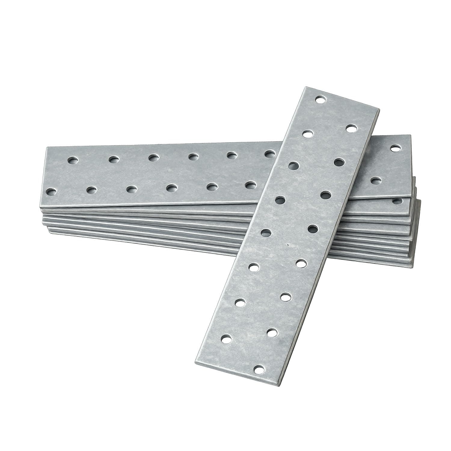 10 x Flat Joining Plates (160 x 40 x 2) Connecting Perforated Metal Brace Bracket Timber Wood Fixing Galvanised Steel Repair Connector