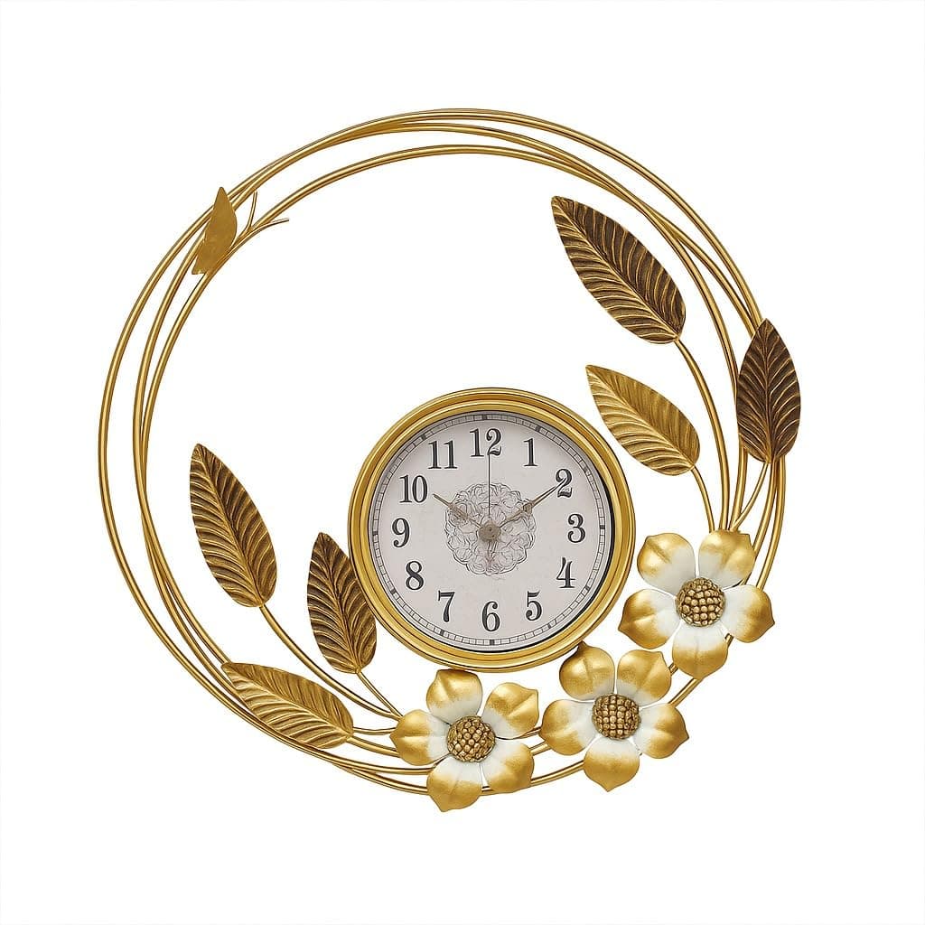 Mokshith Wall Clock,Modern Round Clock for Living Room Kitchen Bedroom,Antique Modern Design, Decorative for Kitchen,Living Room or Bedroom,Battery Operated (MO-09)