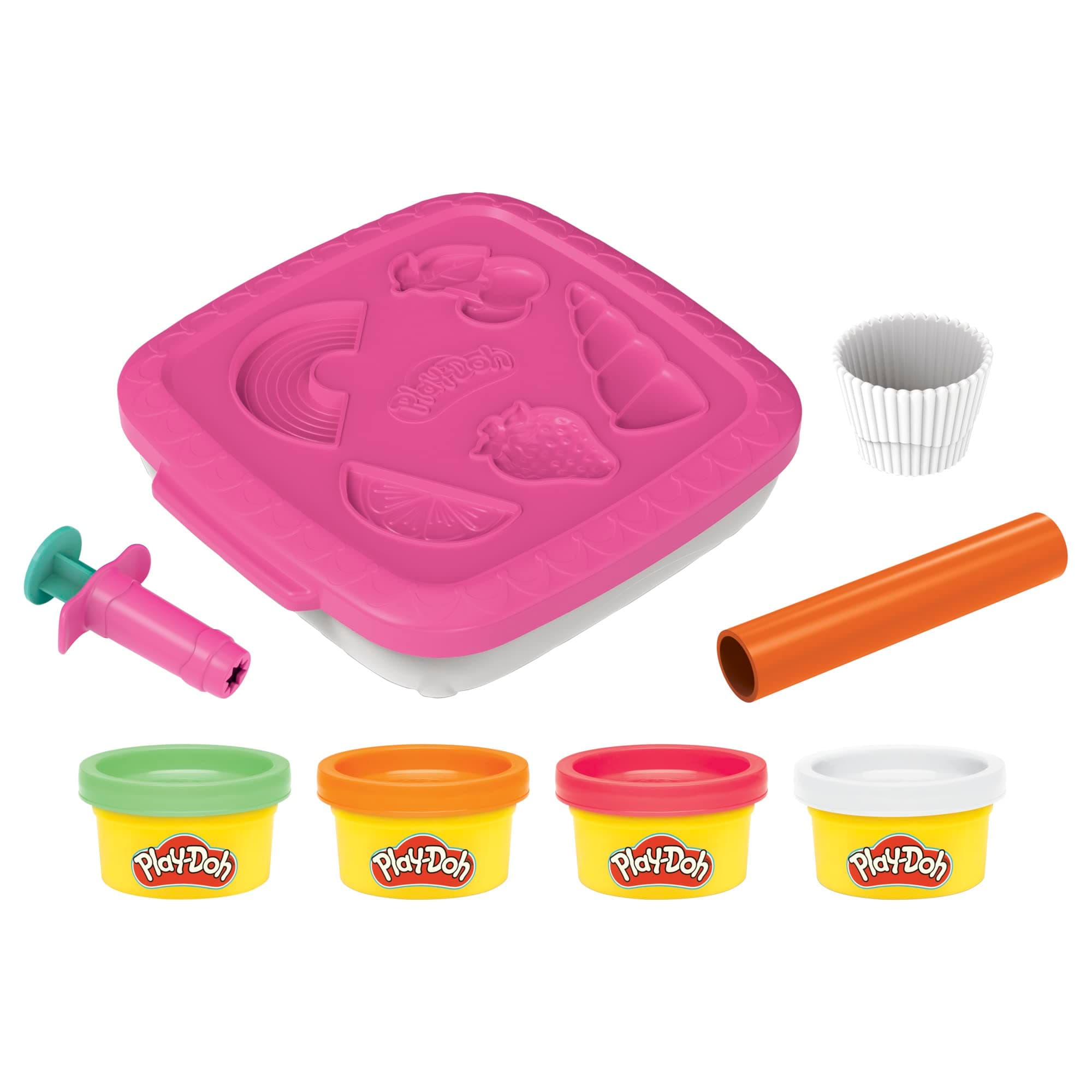 Play-Doh Create ‘n Go Cupcakes Playset, Set with Storage Container, Arts and Crafts Toys for Kids