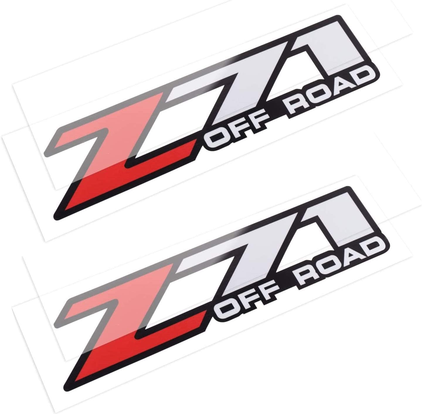 Pair Set Z71 Off Road Decals Stickers Emblem Replacement for Silverado Z71 2001-2006 Bed Side 1500 2500 HD (Red)