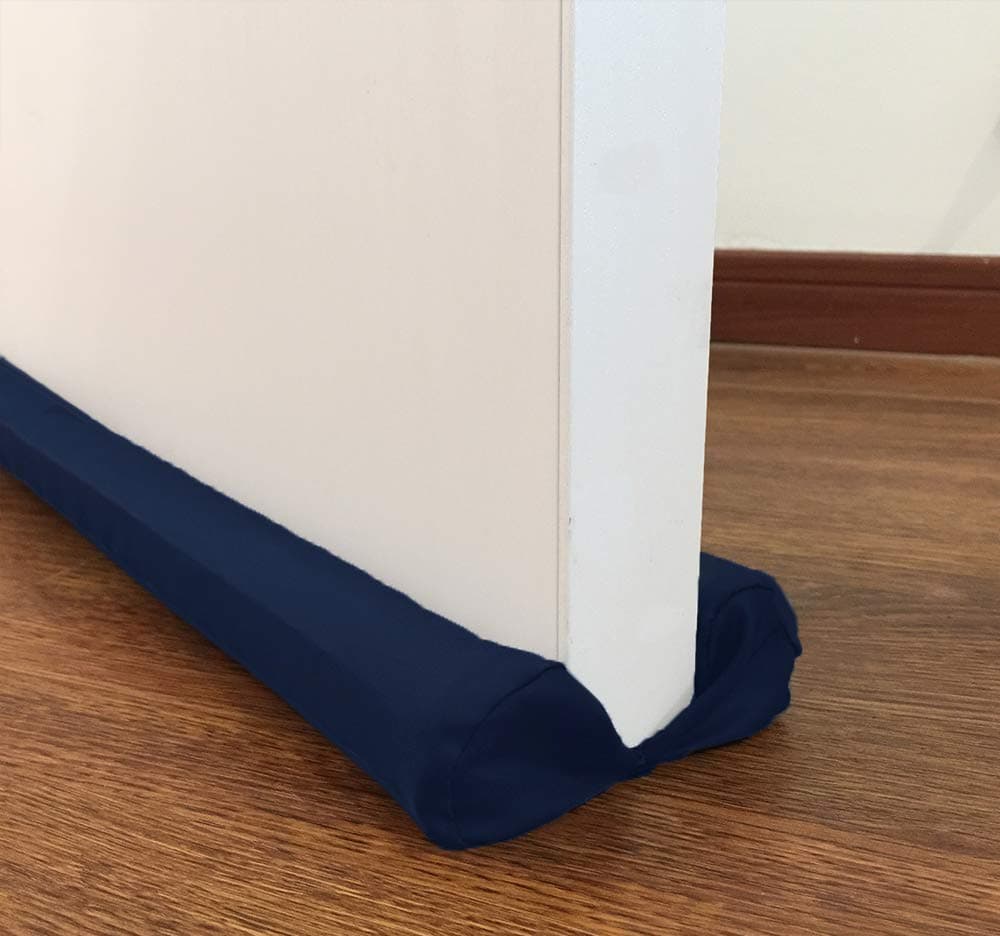 MAXTID Under Door Draft Stopper Blue Sound Proof Bottom Noise Reducer Door Air Blocker Adjustable 32 to 38 Inch