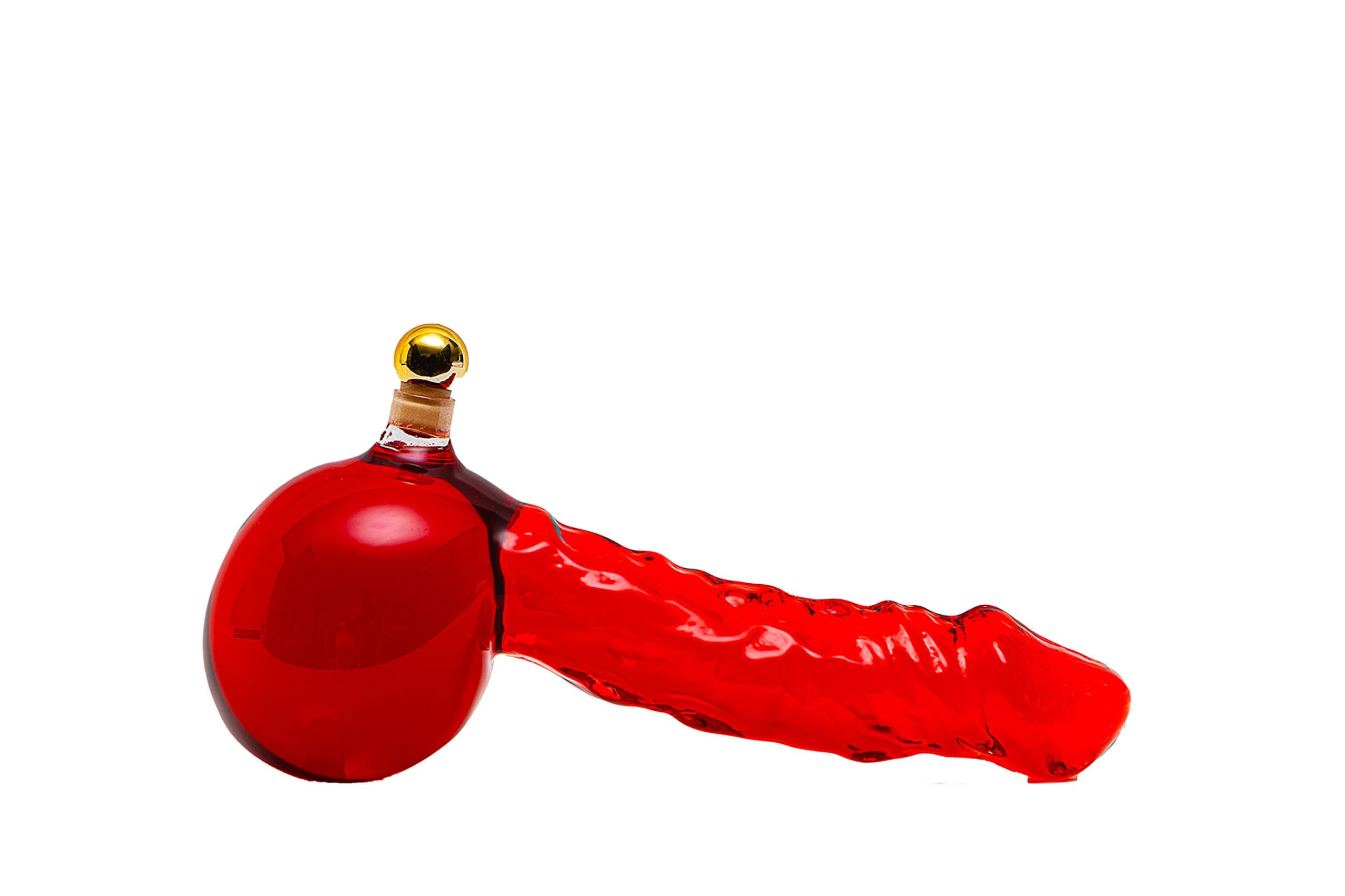1 Piece 350ml Decorative Bottle, Empty Glass Bottle Hand Blown With Golden Cork Stopper - To Fill Yourself 0.35 Liter Liqueur / Schnaps / Vinegar / Oil Bottle: Length: 22cm 200ml and 500ml Sizes Also Available by SLK GmbH