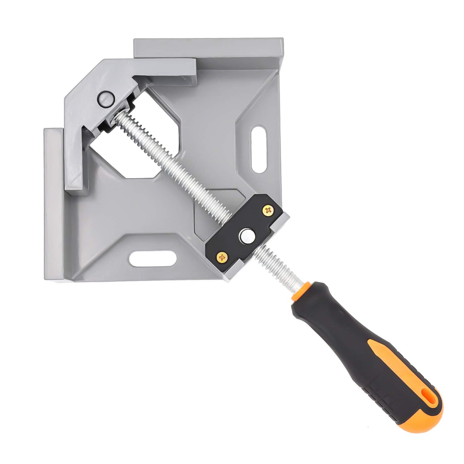 Single Handle Aluminum Alloy Right Angle Clamp 90 Degree Corner Clamp Swing Jaw Adjustable Bench Vise Tool for Welding, Wood-working, Engineering, Photo Framing