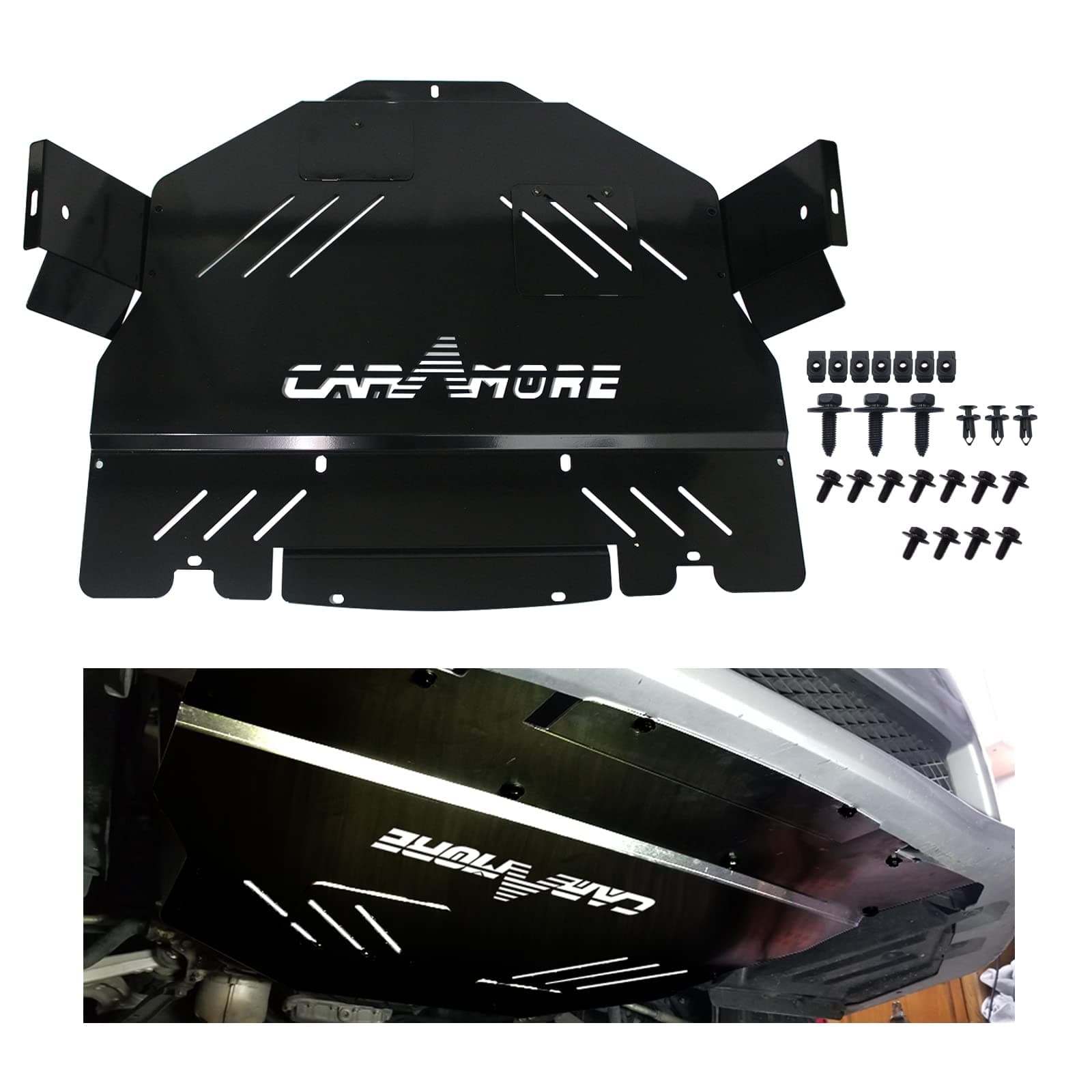 Engine Splash Shield Cover Guard - Black Gloss Aluminum Engine Splash Shield Under Tray Skid Plate for 2015 2016 2017 2018 2019 2020 2021 Subaru WRX STI 2.5L