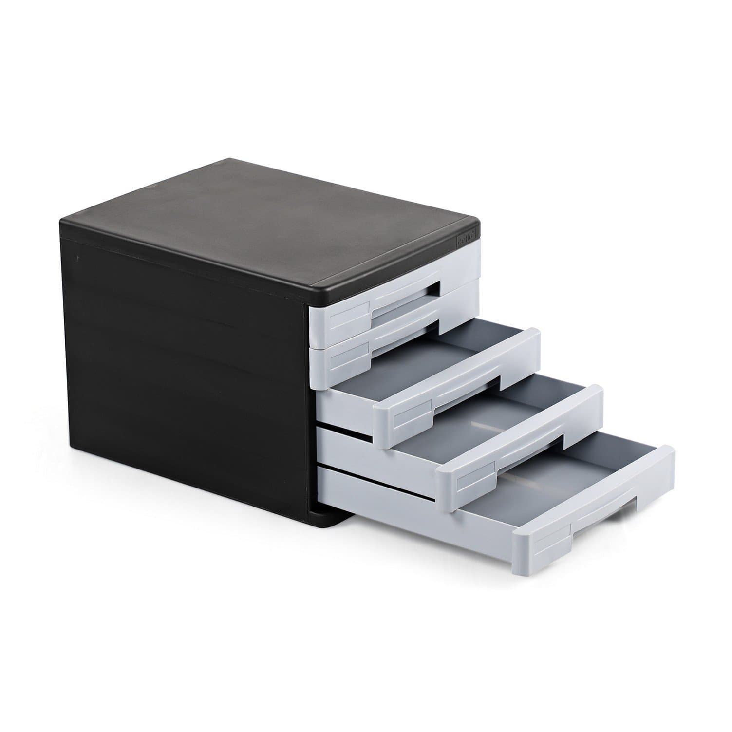 Cello Idea Plastic Storage Cabinet (Black, Grey), 26.42 X 26.42 X 24.89 Cm