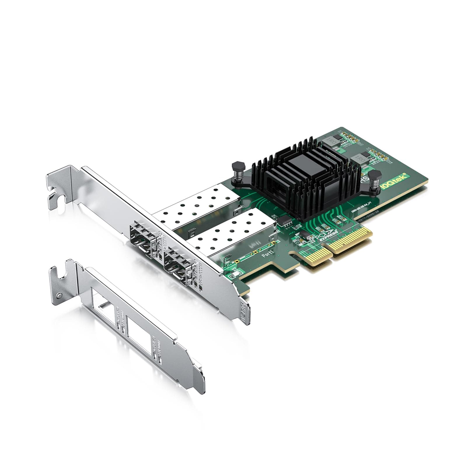 1000Mbps Gigabit Ethernet PCI Express NIC Network Card with Intel I350AM2 Chip Ethernet Server Converged Network Adapter I350-F2, PCIE 2.1 x4, Dual SFP Ports, Compare to Intel I350-F2