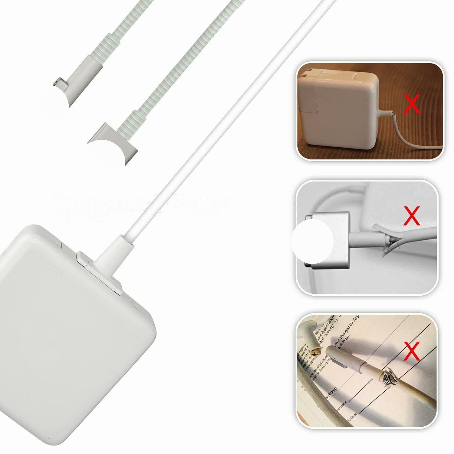 Charger Cable Protector,MAC-Book Adapter Cable Saver Compatible with 45W/60W/85W, Dual Ends Protector,1Pack