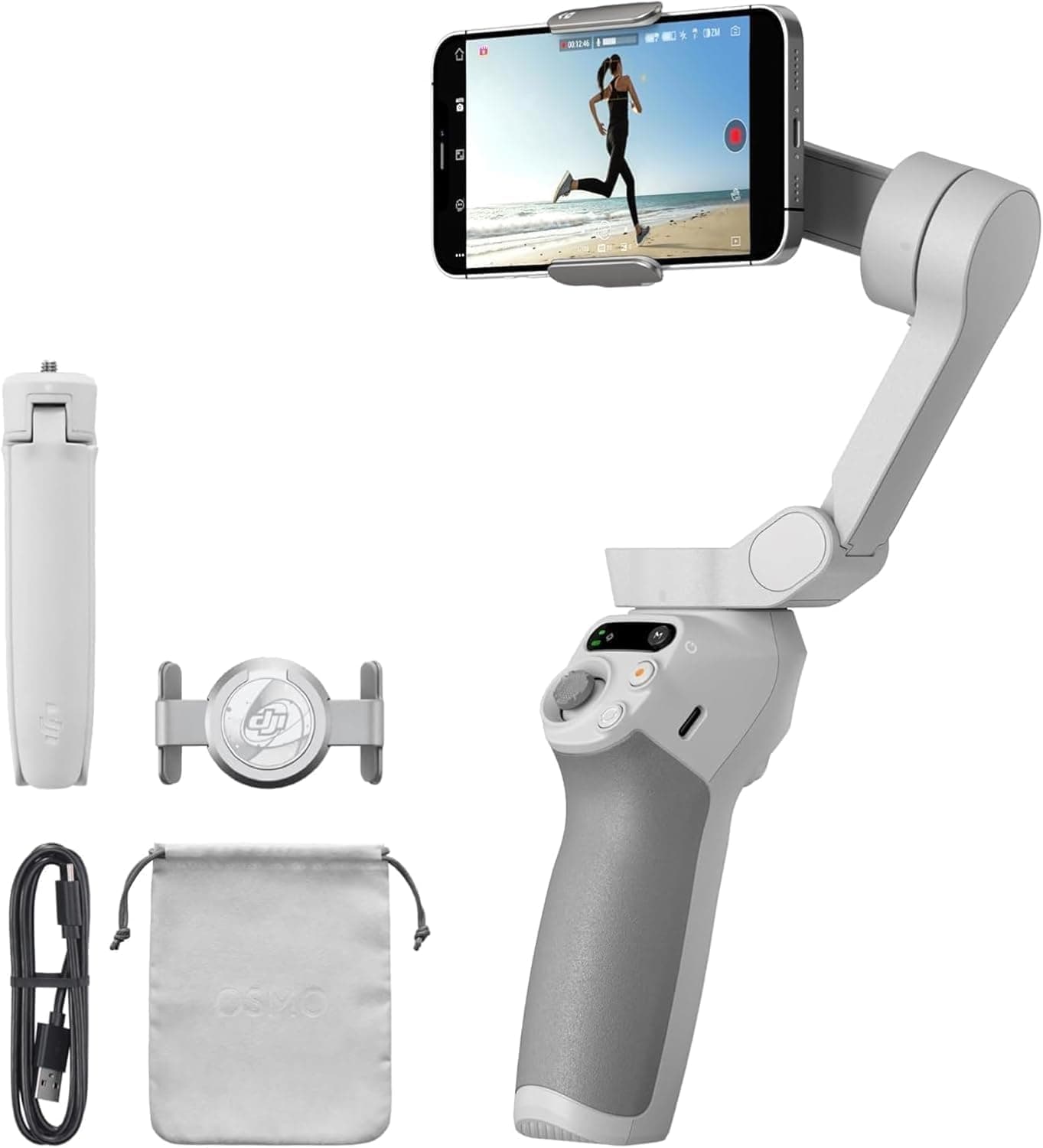 DJI OSMO Mobile SE Intelligent Gimbal, 3-Axis Phone Gimbal, Android and iPhone Gimbal, Vlogging Stabilizer YouTube and TikTok Videos, UAE Version with Official Warranty Support