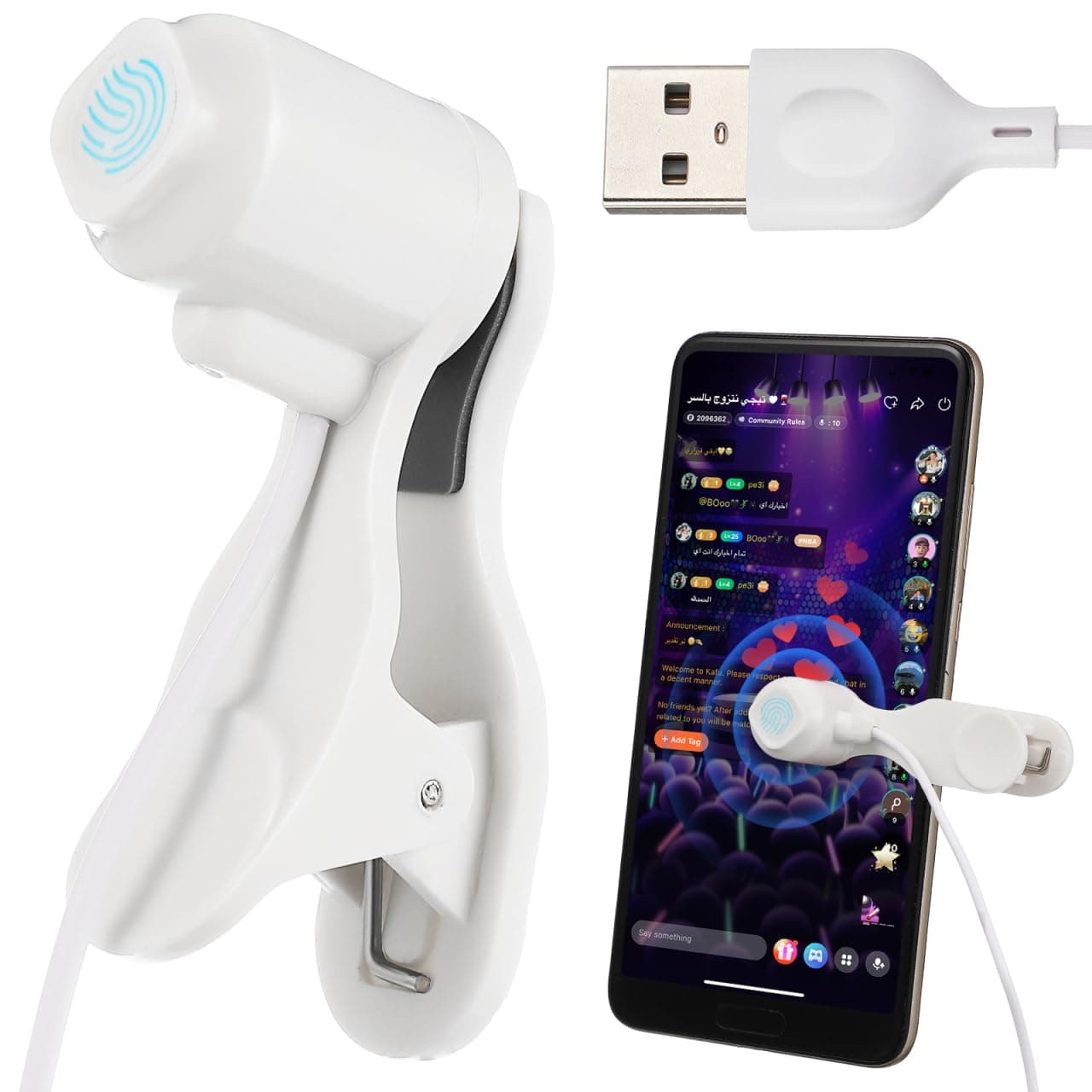 Gadpiparty Screen Clicker para Tablet para Automatic Phone Live Broadcasts Gaming Phones Auto Clicker for Mobile Bracket for Shopping Mini Abs White Computer