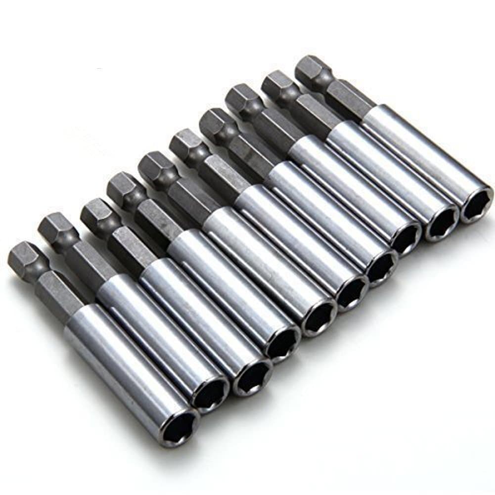 Drill Warehouse 10 Piece Magnetic Extension Socket Drill Bit Holder 1/4 Hex Power Tools by Drill Warehouse
