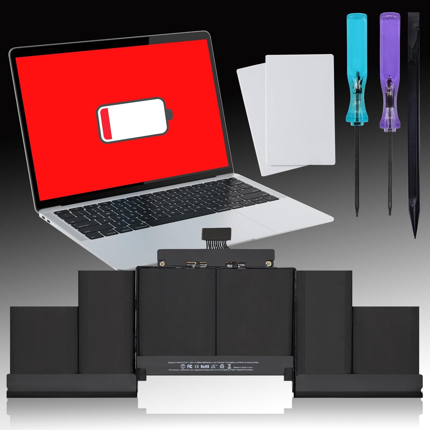 A1398 Battery Replacement Compatible with Apple MacBook Pro 15" Retina A1398 A1494 A1618 (Mid 2015)