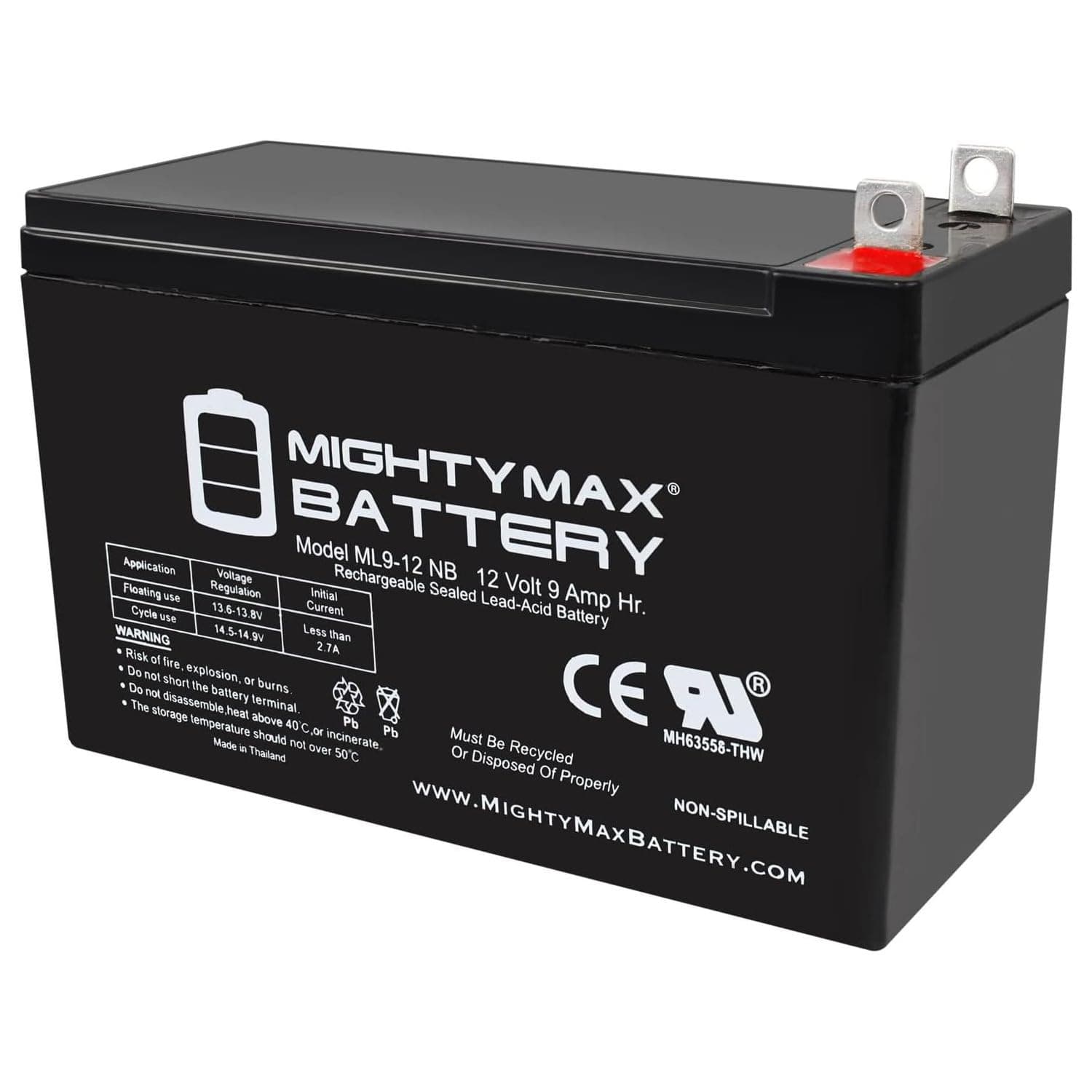 Mighty Max Battery 12V 9AH Nut and Bolt SLA Battery Replacement for SEL HYS1290