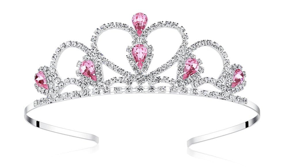 Colorful Silver Heart Rhinestone Tiara