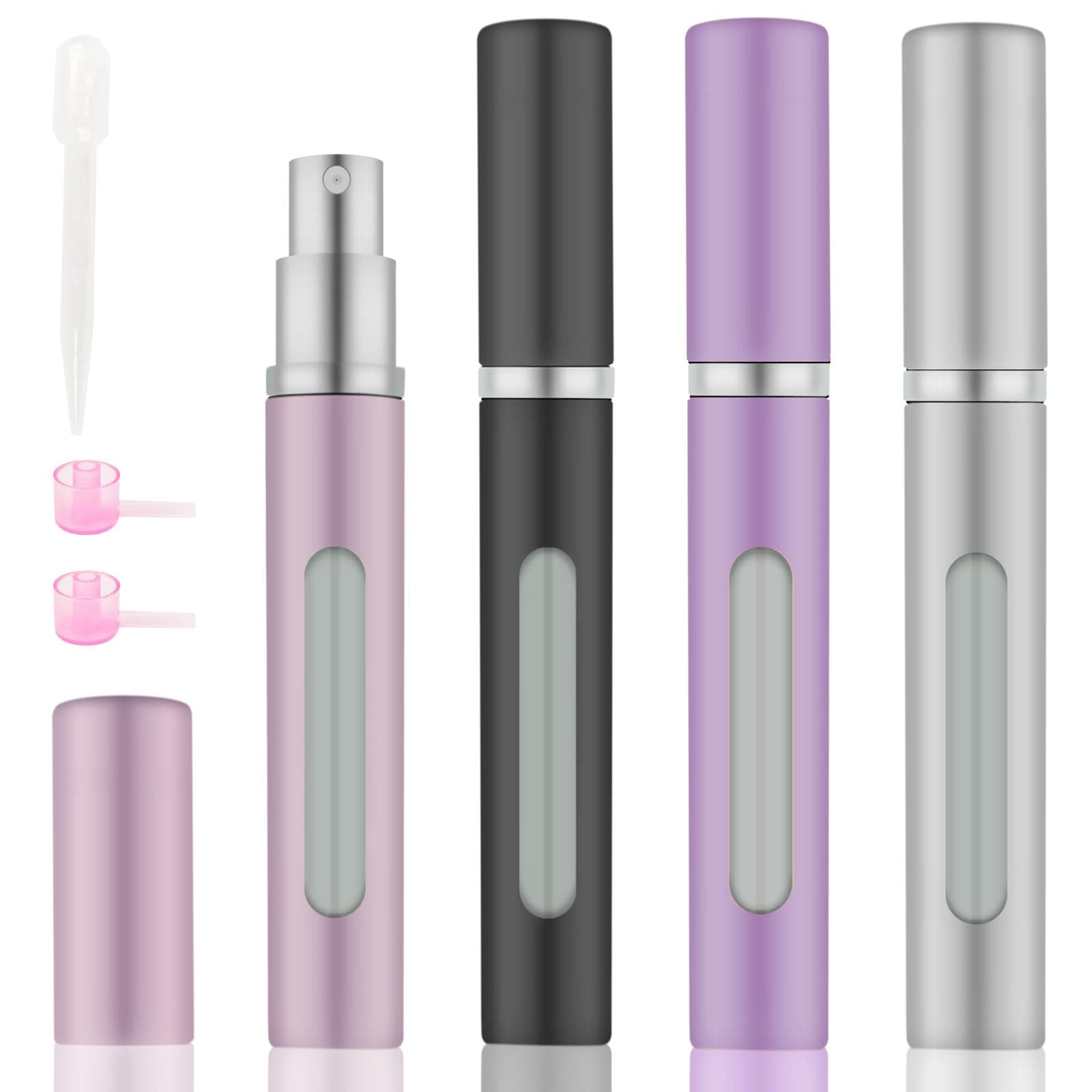 4pcs Mini Perfume Travel Bottle, Perfume Atomiser Refillable, 5ML Spray Bottles, Portable for Travel Holiday, Outdoor Activities and Business(Style 2)