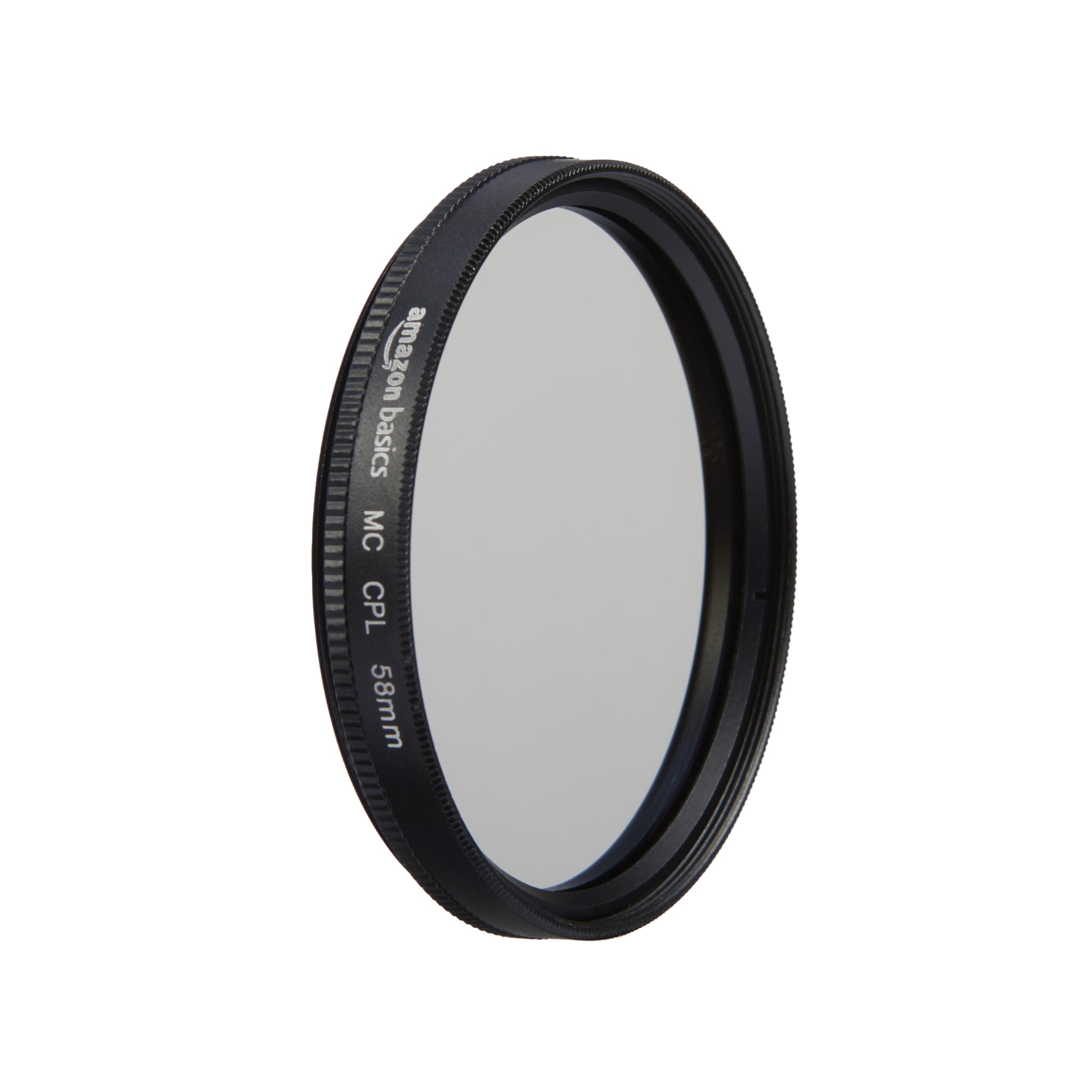 Amazon Basics 58 mm Circular Polarizer Protection Filter for Deeper Colours, Glare and Reflection Reduction, Multi-Coated, Protects from Dust, Dirt and Scratches