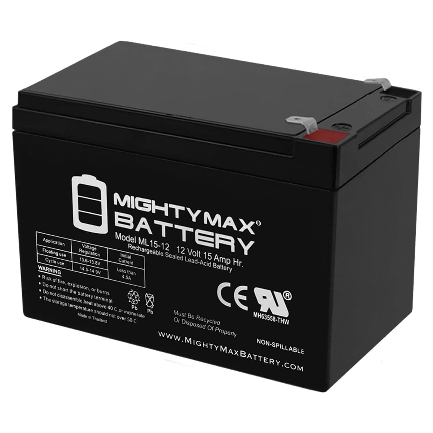 Mighty Max Battery ML15-12 - 12V 15AH SLA Battery