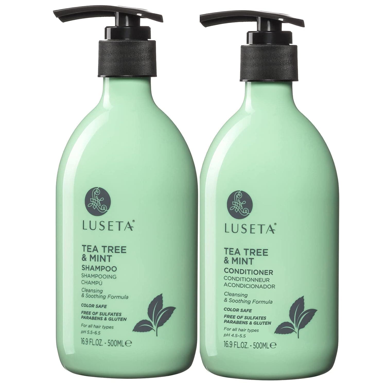 Tea Tree Mint Shampoo and Conditioner 16 fl oz x 2,Fights Hair Loss, Promotes Hair Growth, Cleaning & Smoothing