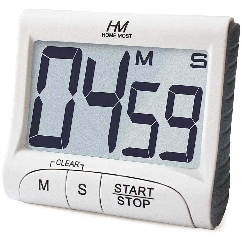 3" Large Display Kitchen Timer - Digital Timer Magnetic Back Loud Alarm On A Rope- White Cooking Timers For Kitchen Teachers Students Games Kids Meetings- Sports Timers For Workouts Exercise