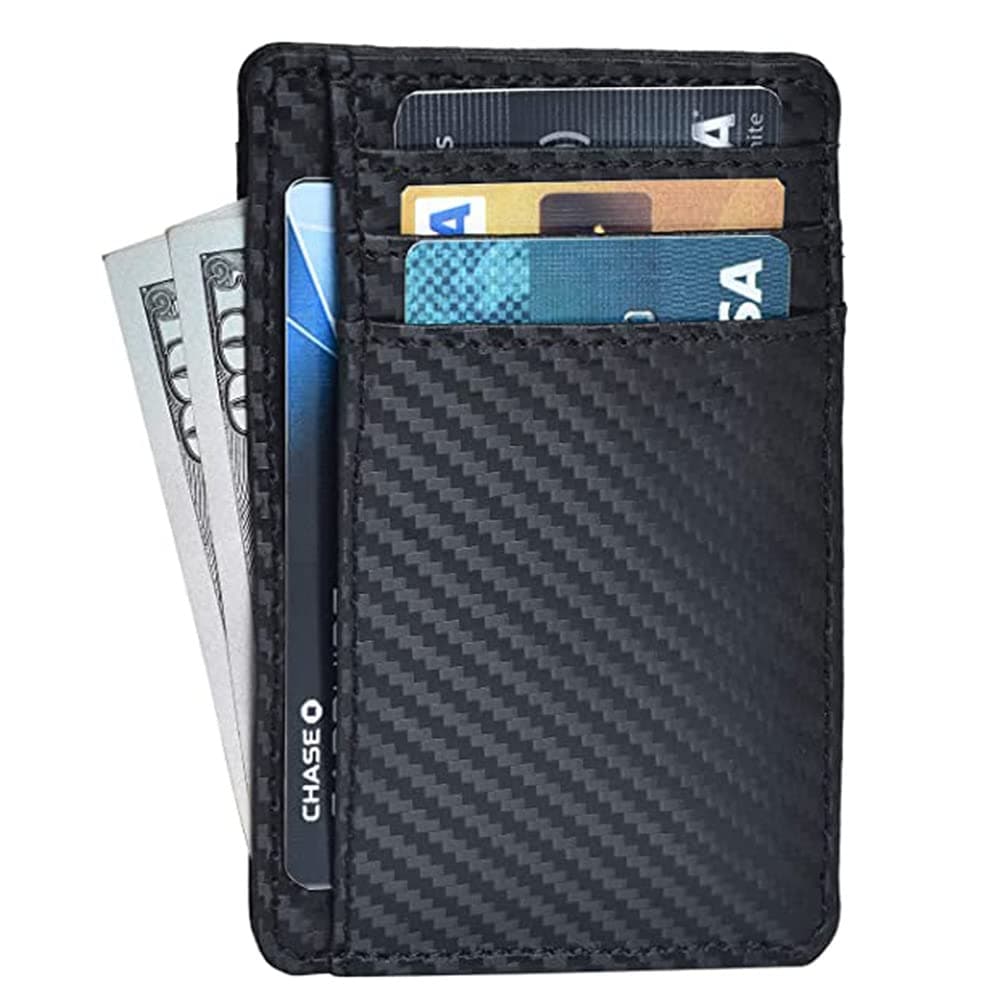 Slim Minimalist Front Pocket,RFID Blocking Genuine Leather Wallets for Men Women, Handmade Credit Card Holder