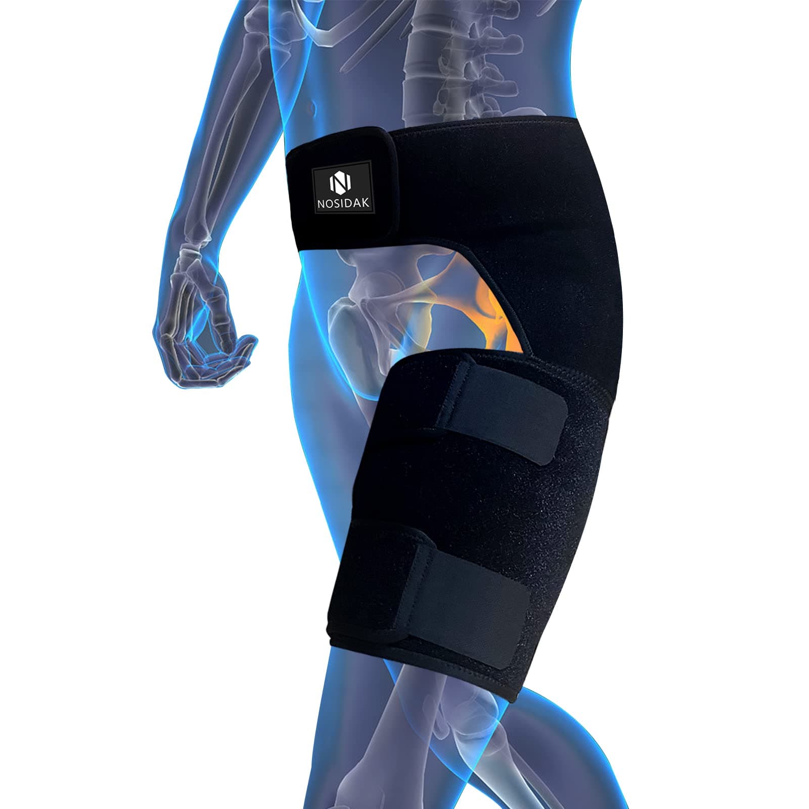 Hip Brace for Sciatica Pain Relief Thigh Compression Sleeve Groin Brace Sacroiliac Belt Support for SI Joint, Sciatic Nerve, Hip Replacement, Arthritis, Bursitis for Men Women - Left