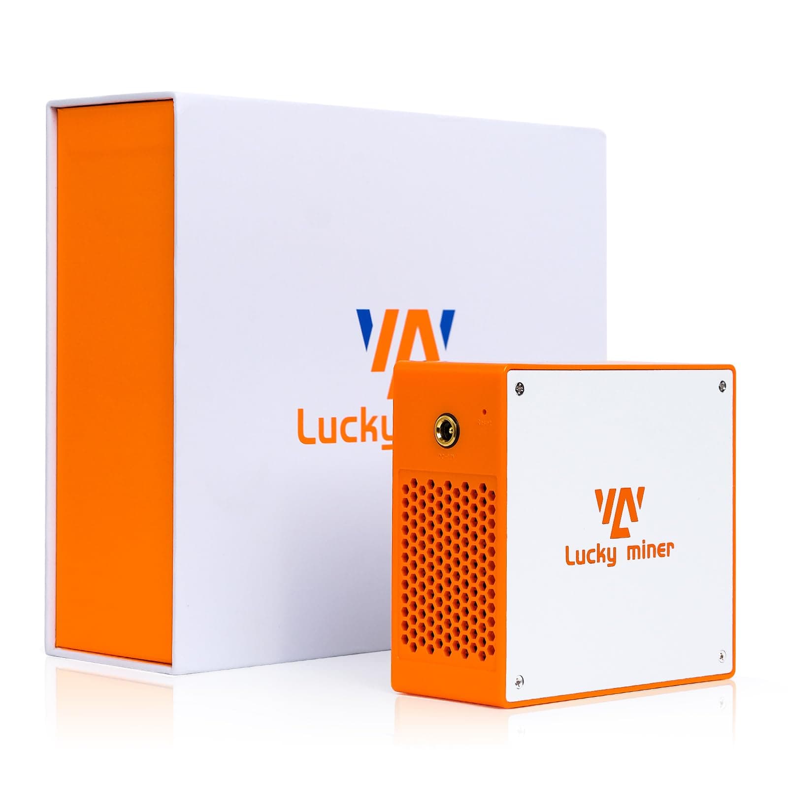 Litecoin, Dogecoin Miner Lucky Miner LG07 Scrypt Algorithm ASIC Miner 11MH/S 2.4GHz WiFi or Hotspot Quiet Include PSU, Crypto Mining Machine for Home Use,Orange