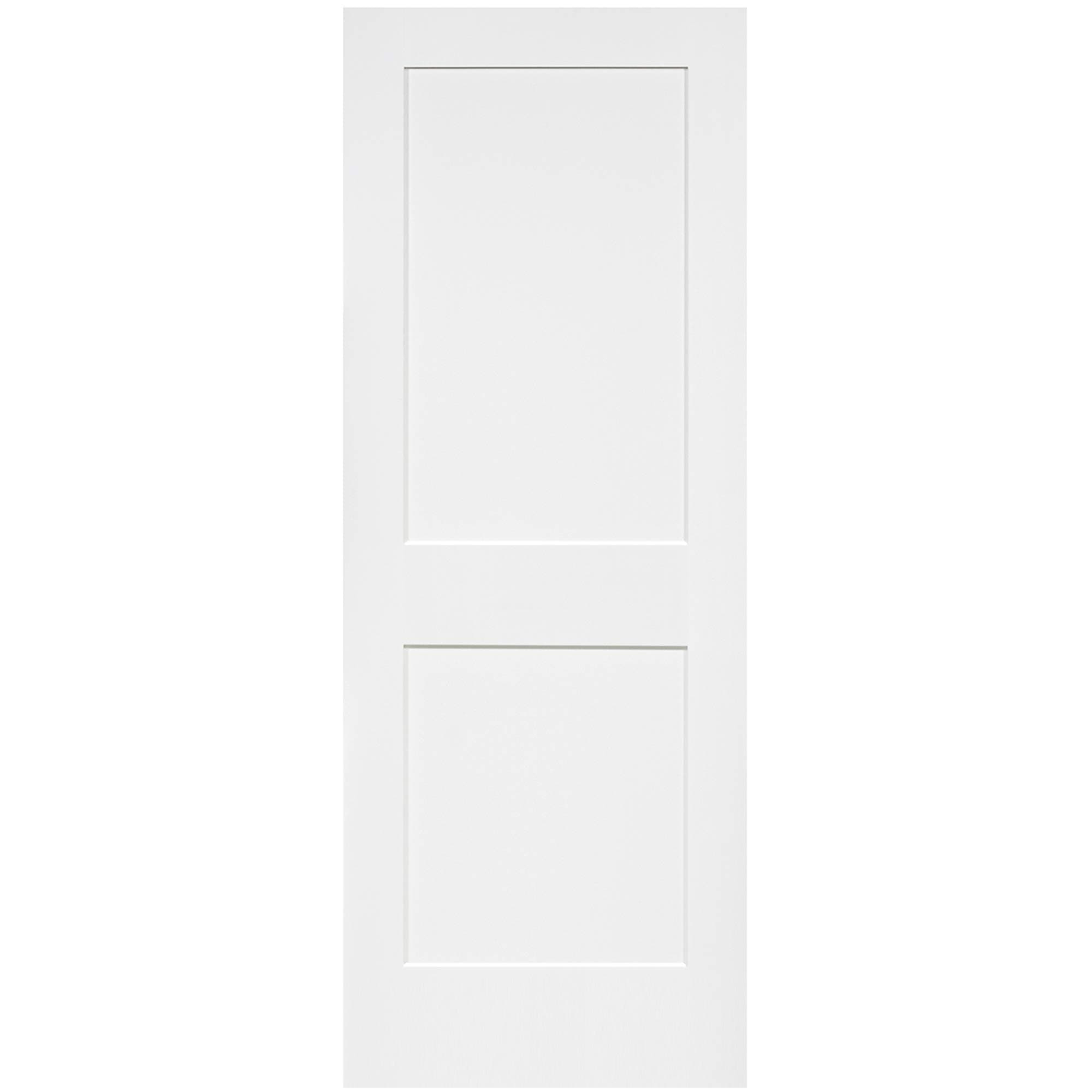 Snavely International 2-Panel Door, White Primed Shaker, Solid Wood Core