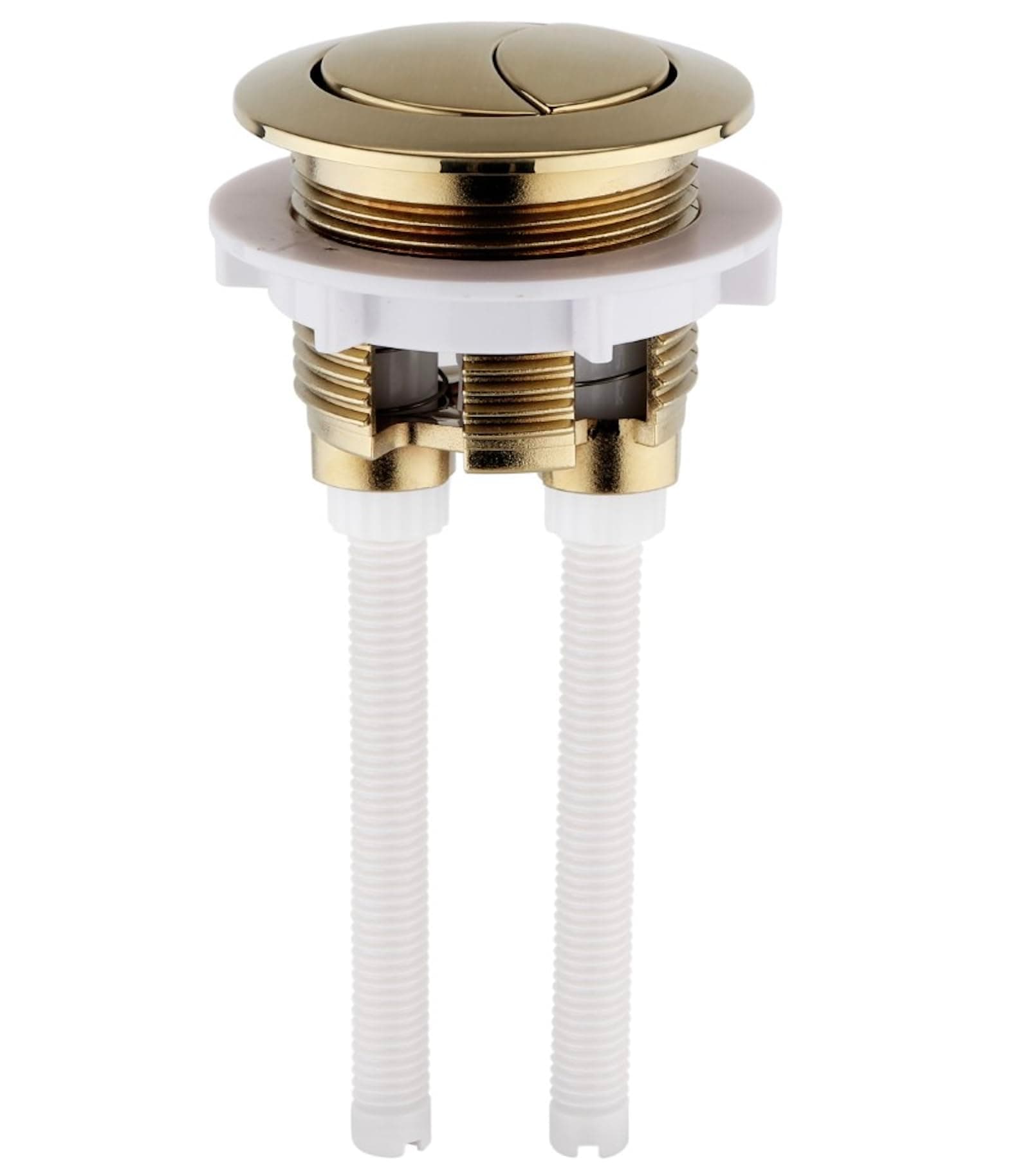 Taps2Traps® Brushed Brass Effect Universal Toilet Dual Flush Button Fit 38mm Cistern Hole - Not Suitable for Cable Operated or Concealed cisterns