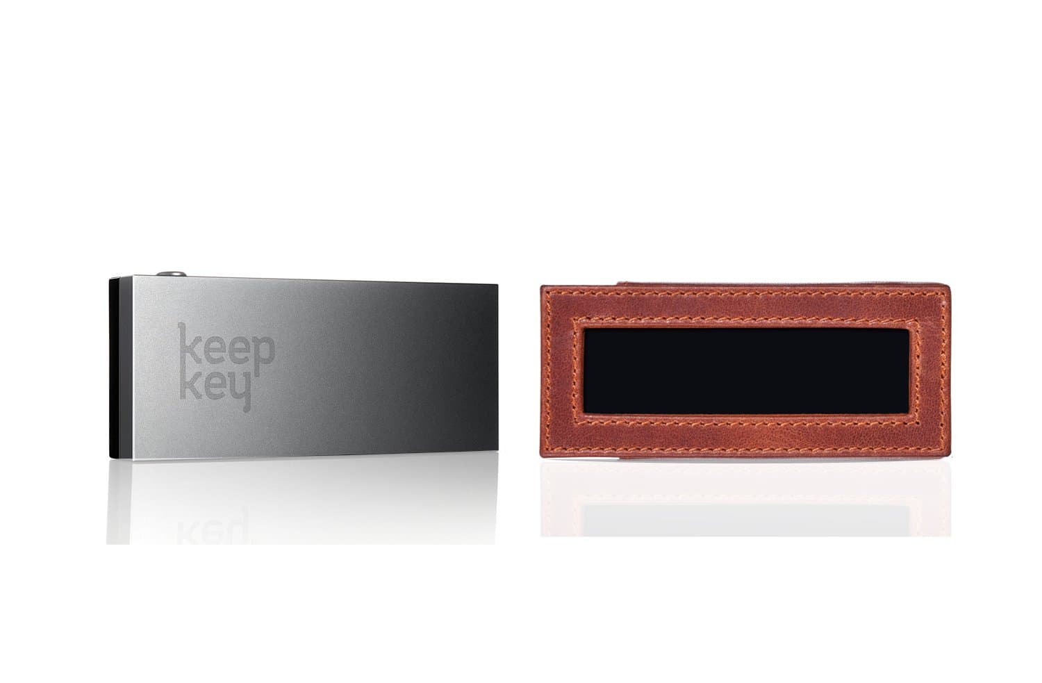 KeepKey: The Simple Cryptocurrency Hardware Wallet and Brown Leather Case Gift Set