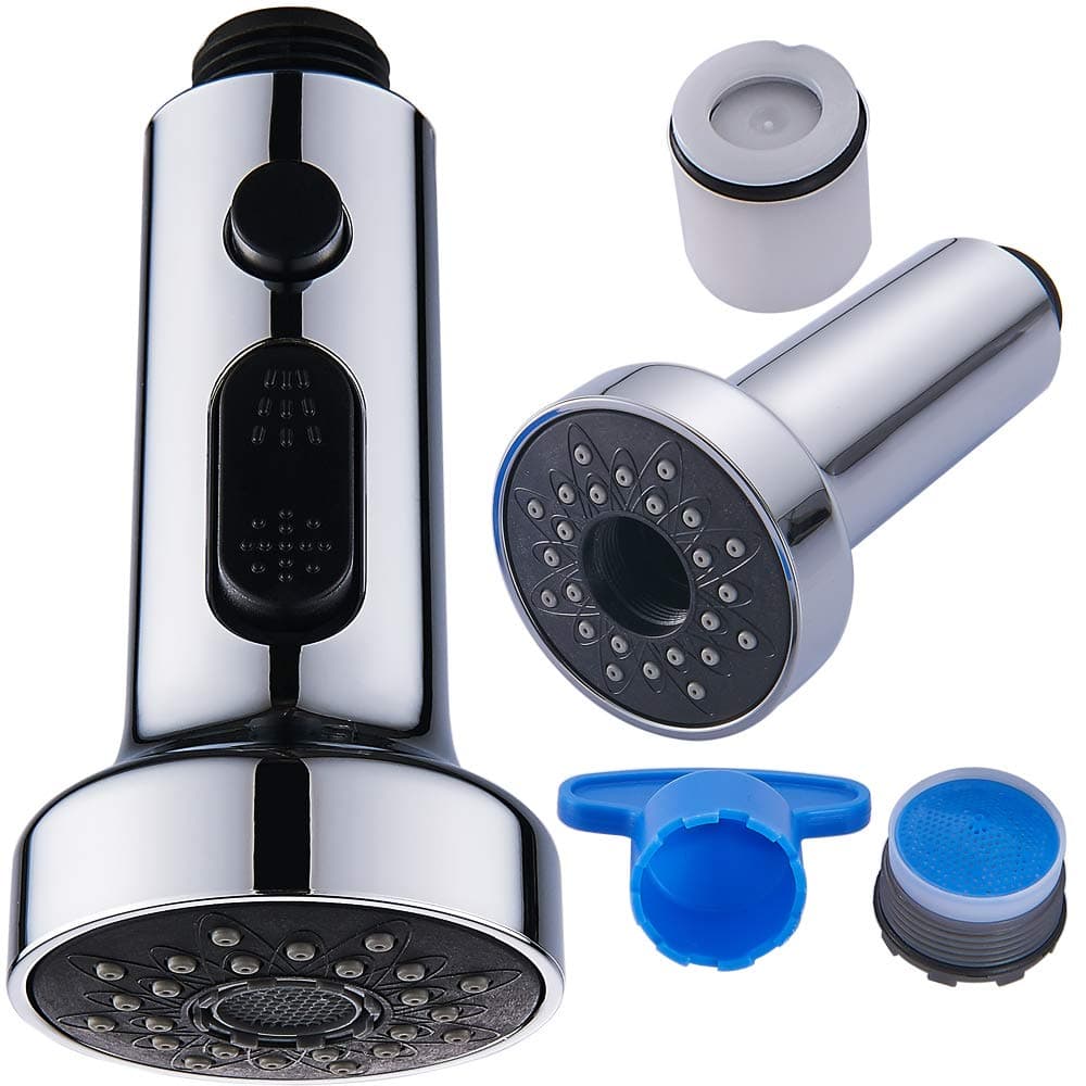 Kitchen Faucet Sprayer,Pull-Out Spray Head Kitchen Sink Faucet Replacement Part,Regalmix 3-Function,Polished Chrome,RWF072A