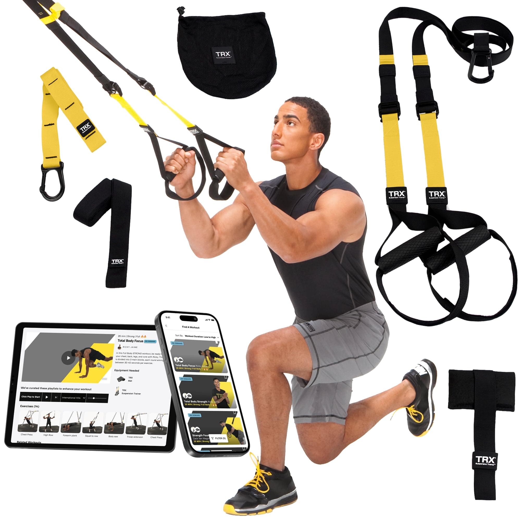PRO3 Suspension Trainer System Design & Durability| Includes Three Anchor Solutions, 8 Video Workouts & 8-Week Workout Program