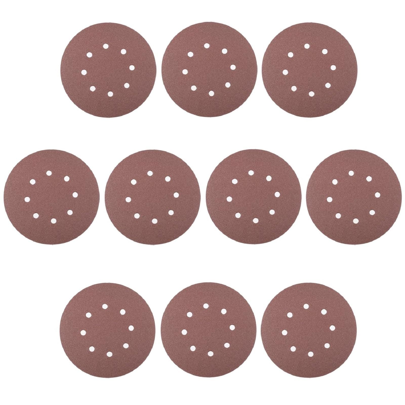 10 Pcs 7 Inch 8 Hole Hook and Loop Sanding Discs, 100 Grit Flocking Sandpaper