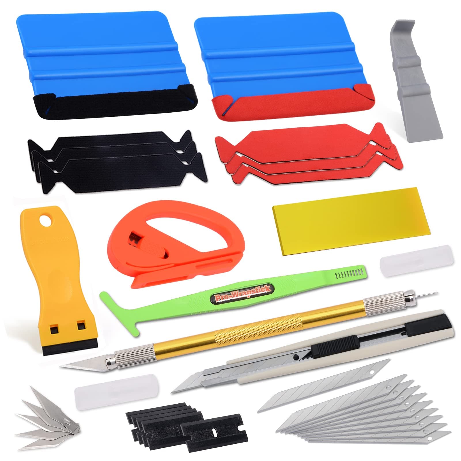 NEWISHTOOL Car Wrap Tools PPF Installation Kit Vinyl Wrap Tool Kit with Felt Squeegee, Film Cutter, Bubble Release Pen, Utility Knife for Car Wrapping, Window Tint Application & Wallpaper Smoothing