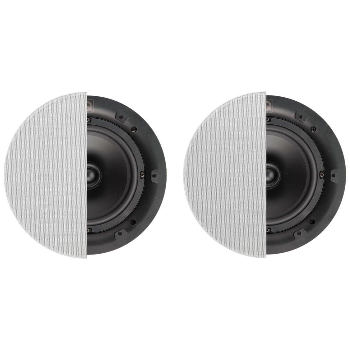 Q ACOUSTICS QI65C 6.5" Ceiling Speaker Pair In-Ceiling Speakers for Home Audio, Hi-Fi Installation System, Moisture Proof Round & Square Magnetic Grilles, 60W