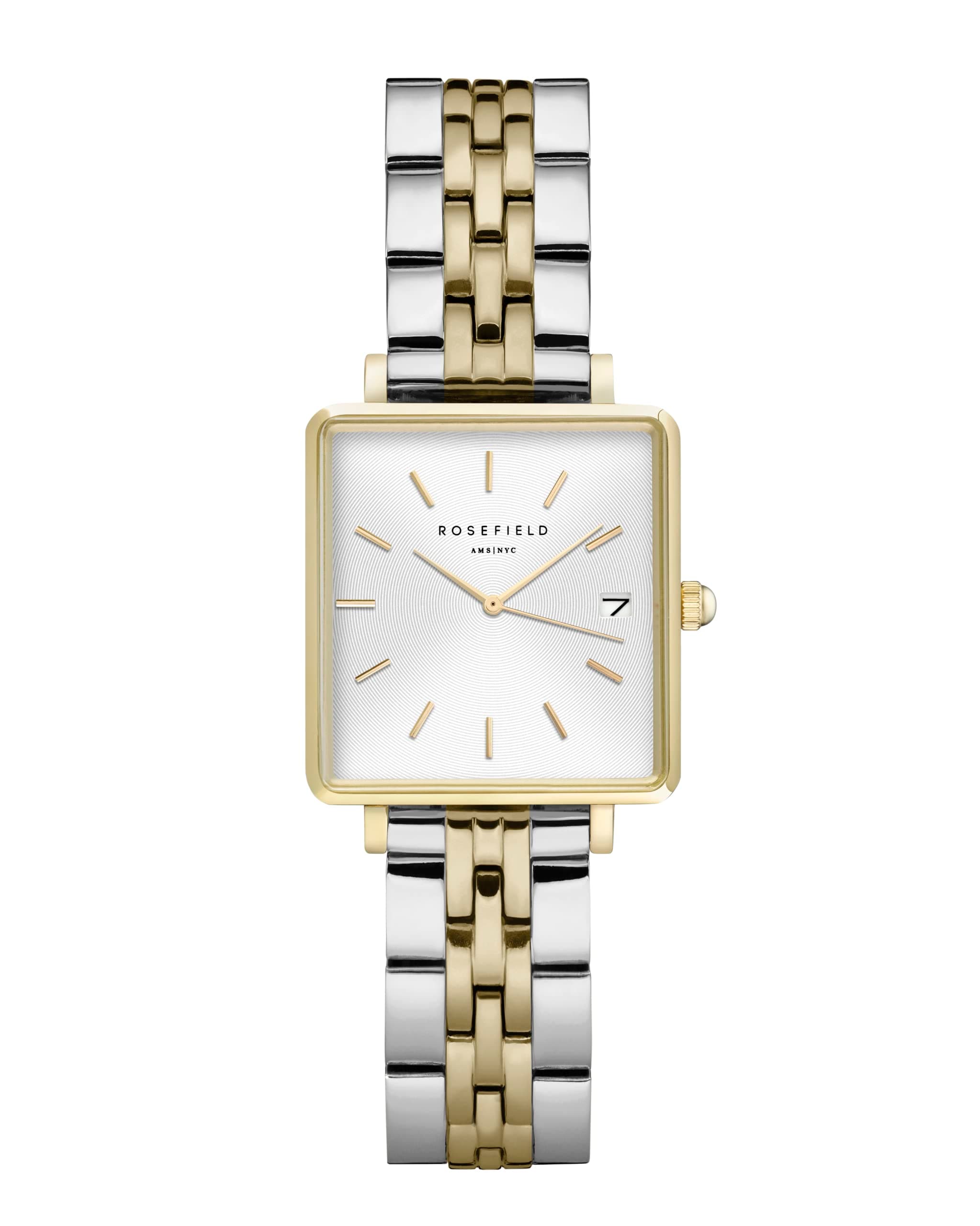The Boxy XS Gold Square Case - White Dial